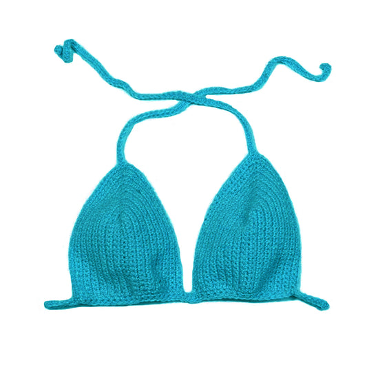 Crochet Bikini Top - Lagoon Blue