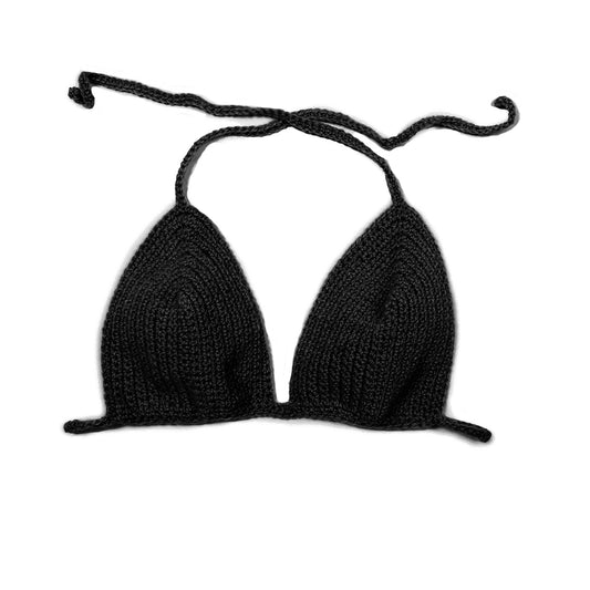 Crochet Bikini Top - Black