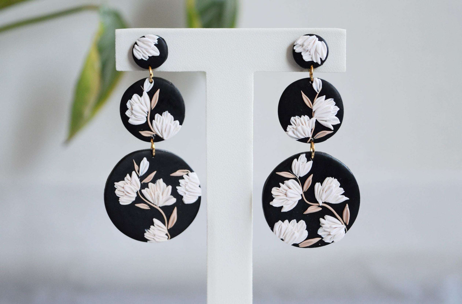 3 Tier Clay Earrings - Guinness