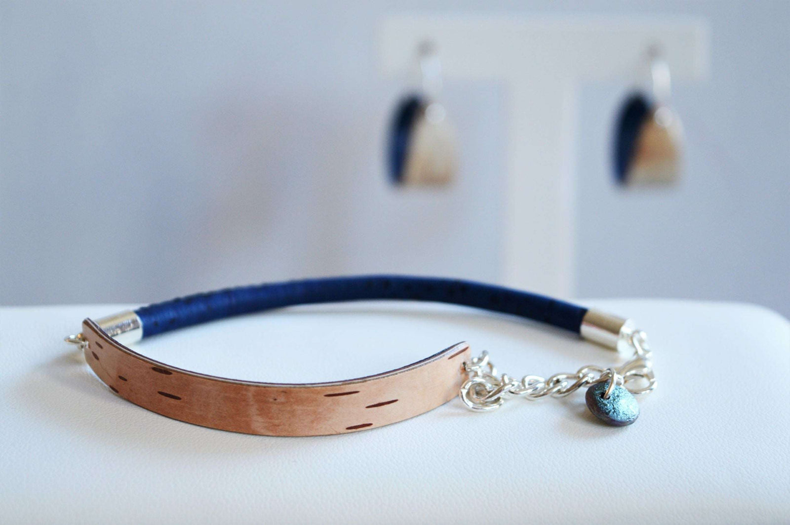 Birch Bark Bracelet - Blue