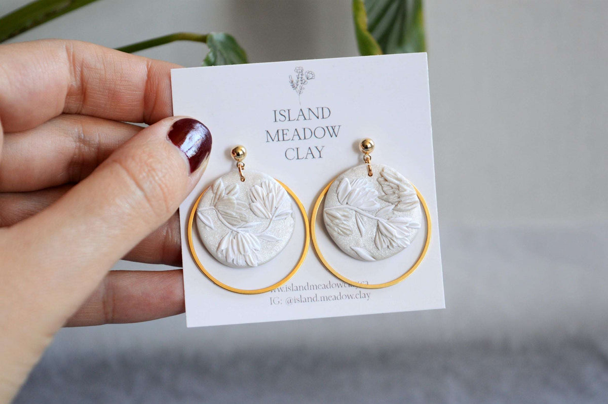 Bridesmaid Edition Clay Earrings - Snow Queen