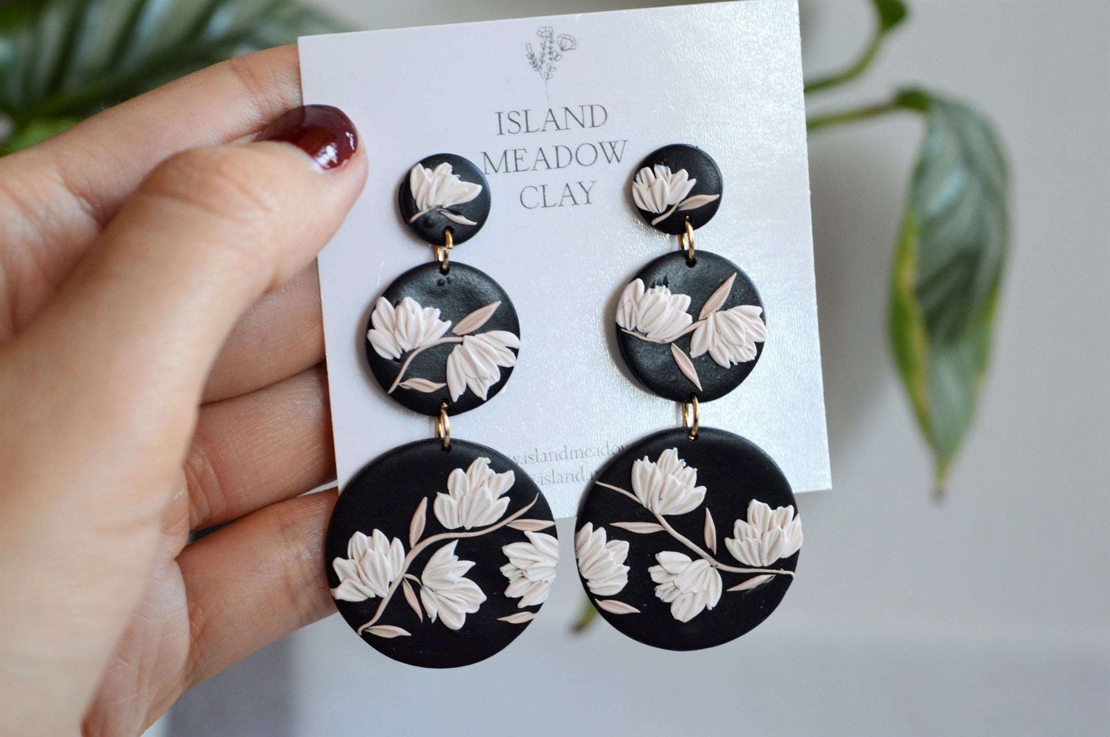 3 Tier Clay Earrings - Guinness