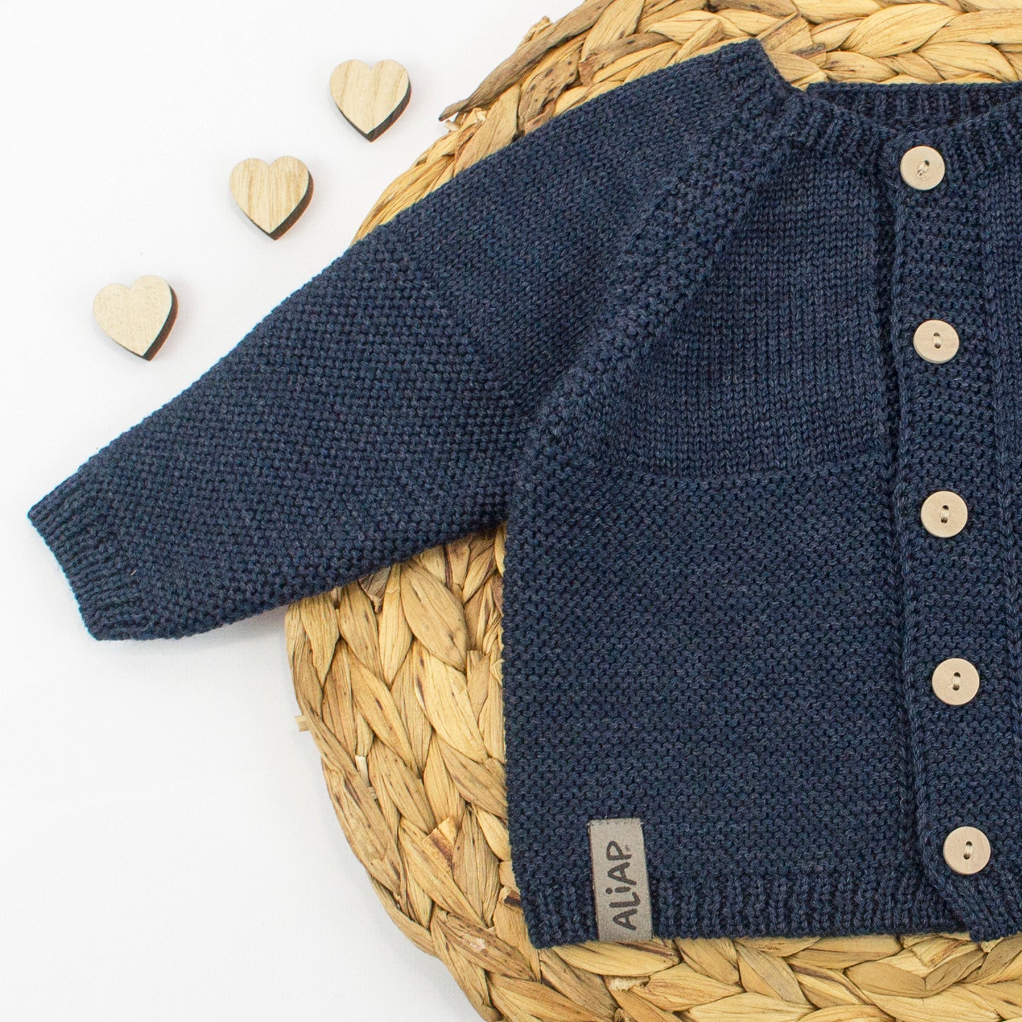 Baby Merino Wool Cardigan - Navy / 9 months