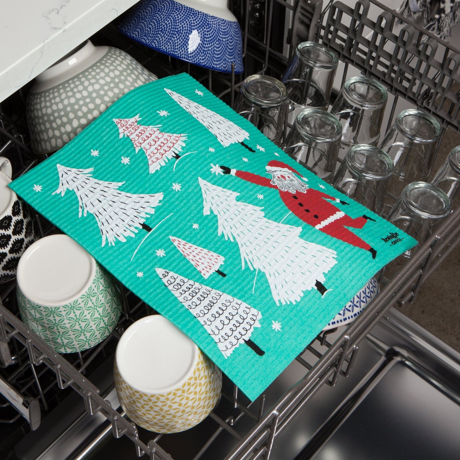 Swedish Sponge Towel - Santa