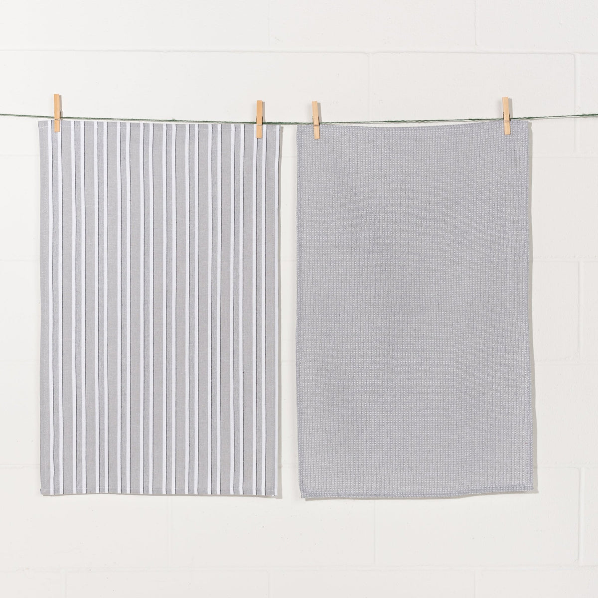Second Spin Fog Stripe Dishtowel Set
