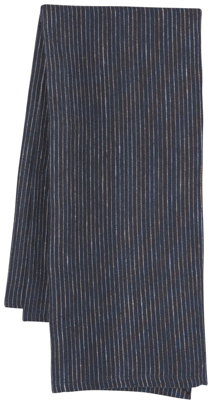 Pinstripe Linen Dishtowel - Midnight Blue