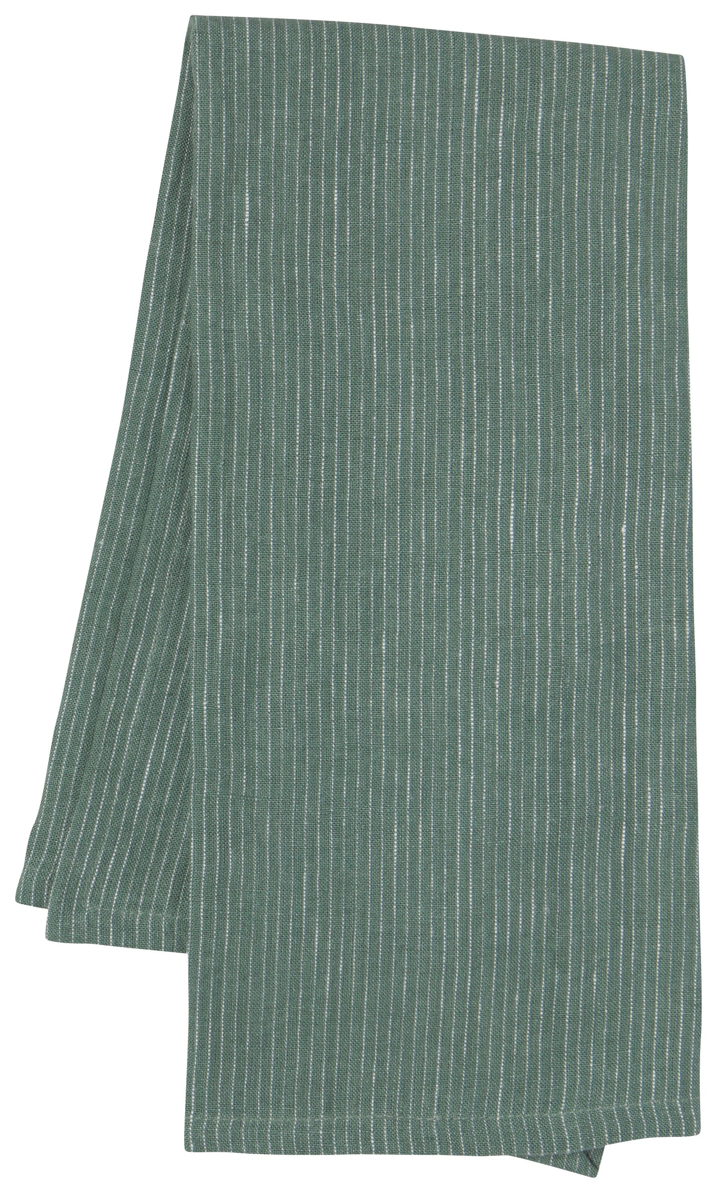 Pinstripe Linen Dishtowel - Jade Green
