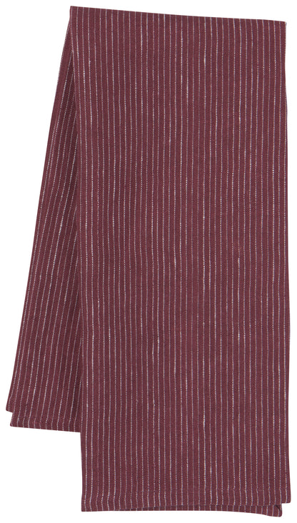 Pinstripe Linen Dishtowel - Wine