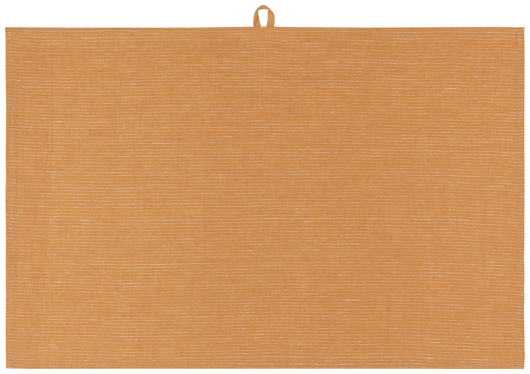 Pinstripe Linen Dishtowel - Ochre