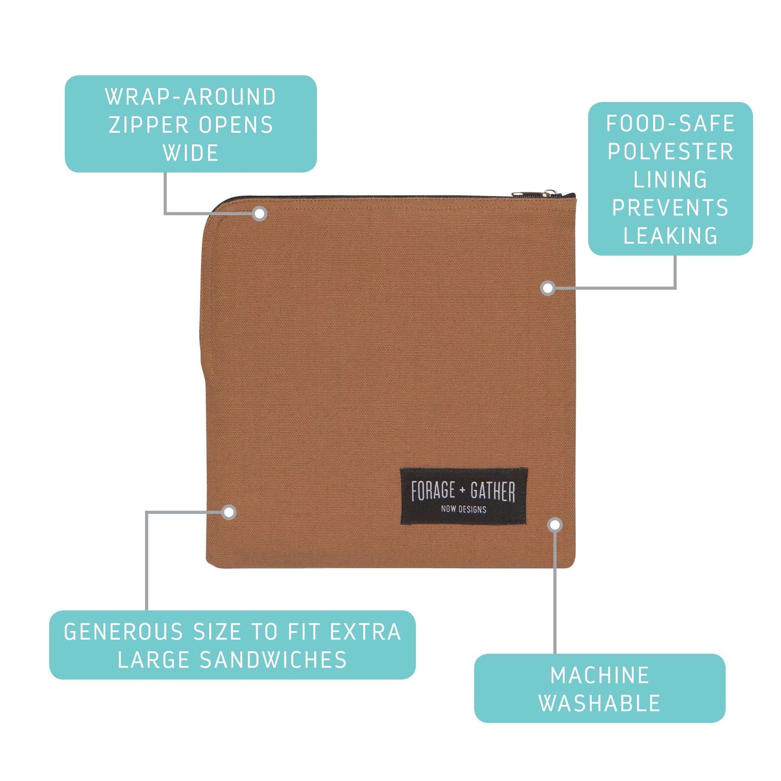 Forage + Gather Snack Bag - Brown