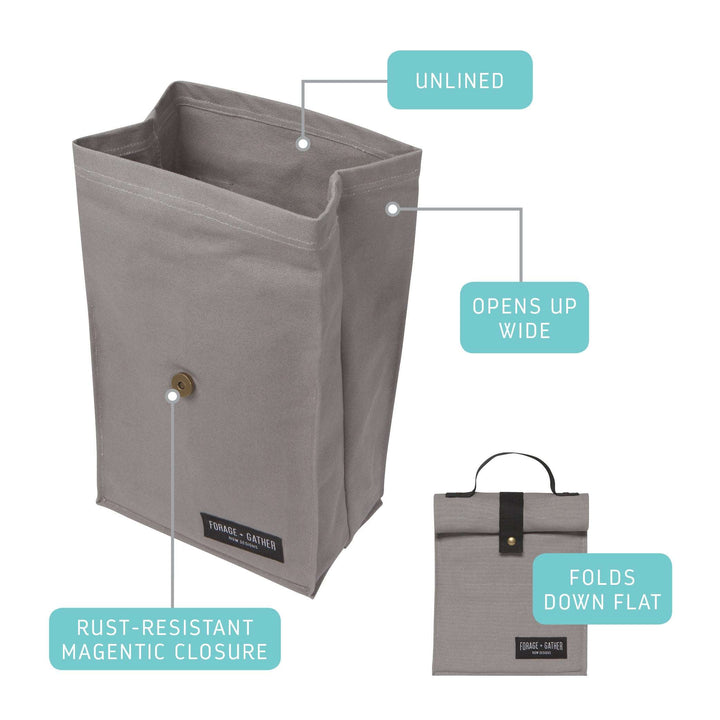 Forage + Gather Lunch Bag - Gray