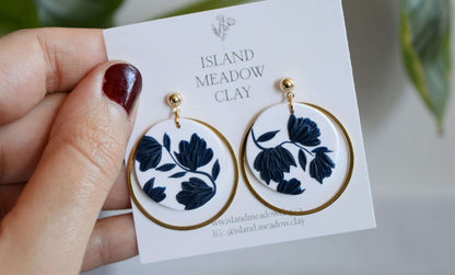 Bridesmaid Edition Clay Earrings - Grecian Blue Island Meadow Clay