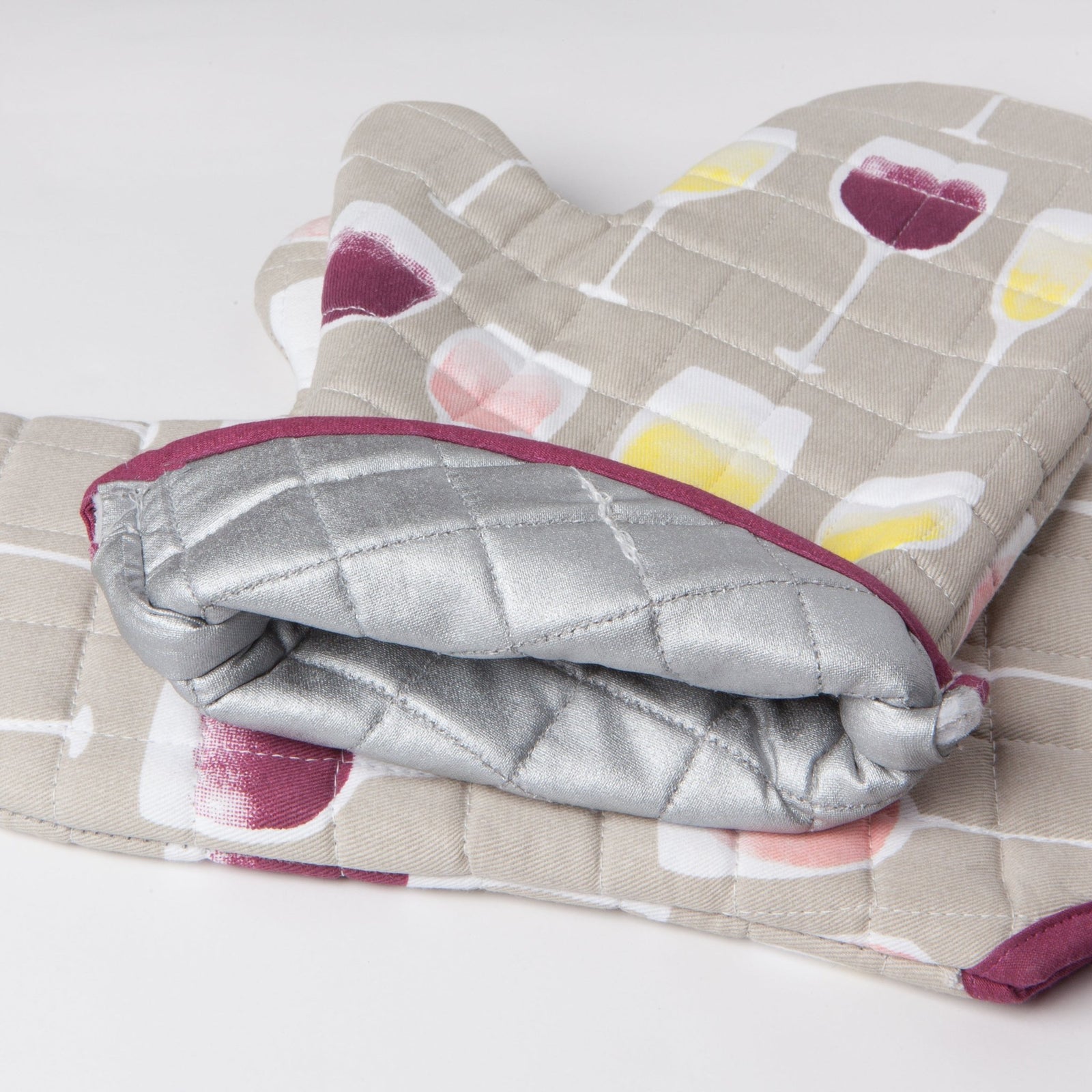 Wine Tasting Quilted Oven Mitts