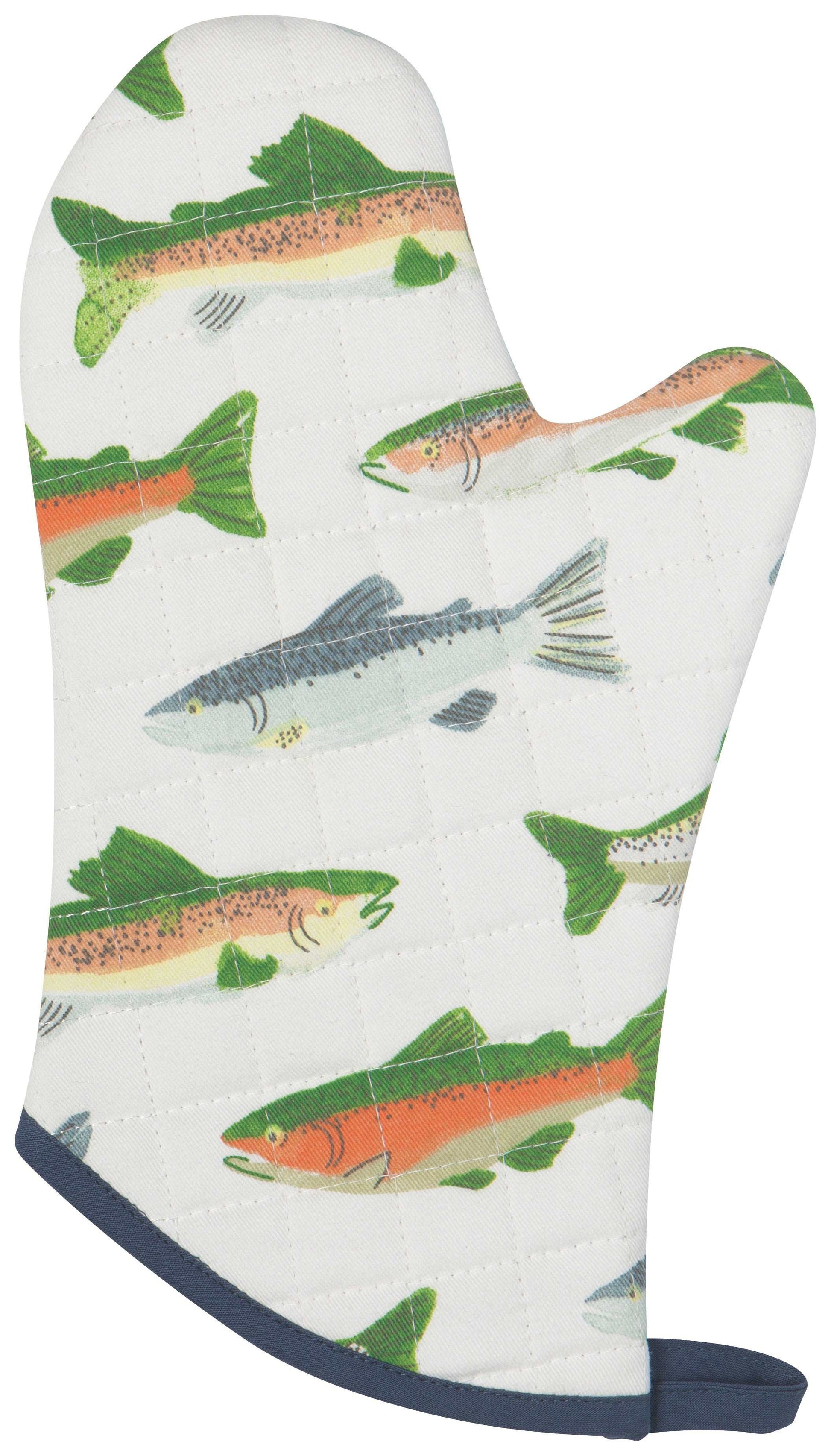 Gone Fishin Quilted Oven Mitts