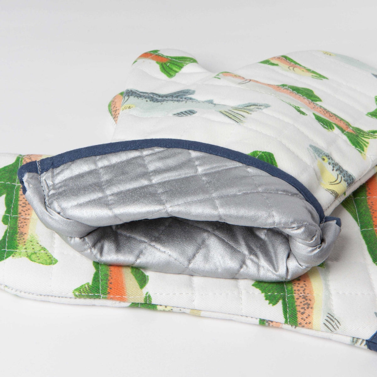 Gone Fishin Quilted Oven Mitts