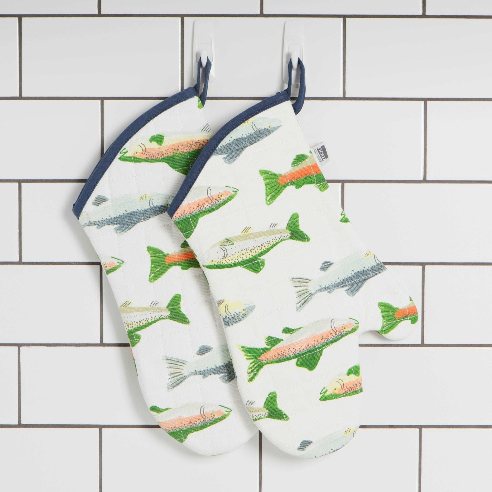 Gone Fishin Quilted Oven Mitts