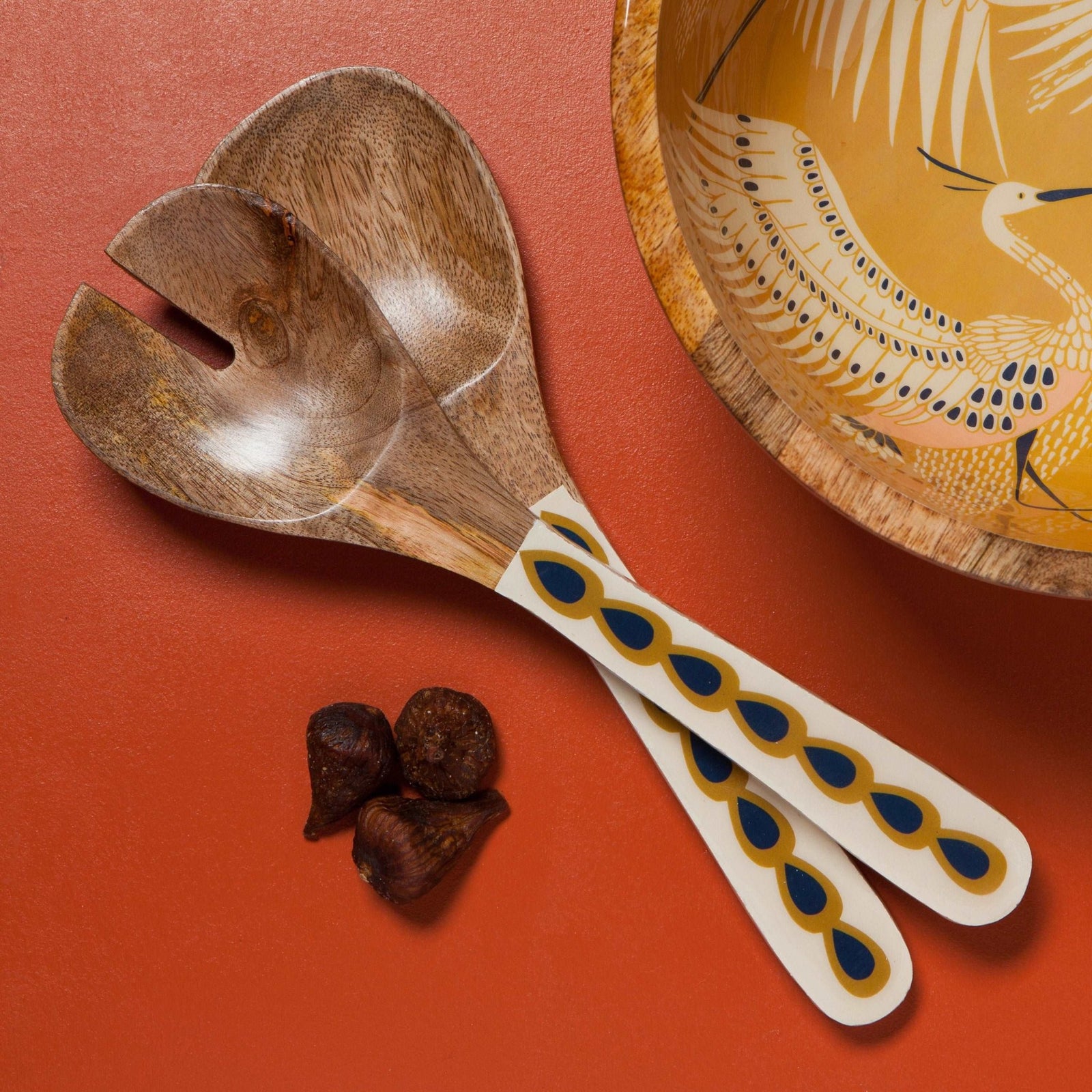 Flight Of Fancy Mango Wood Salad Servers