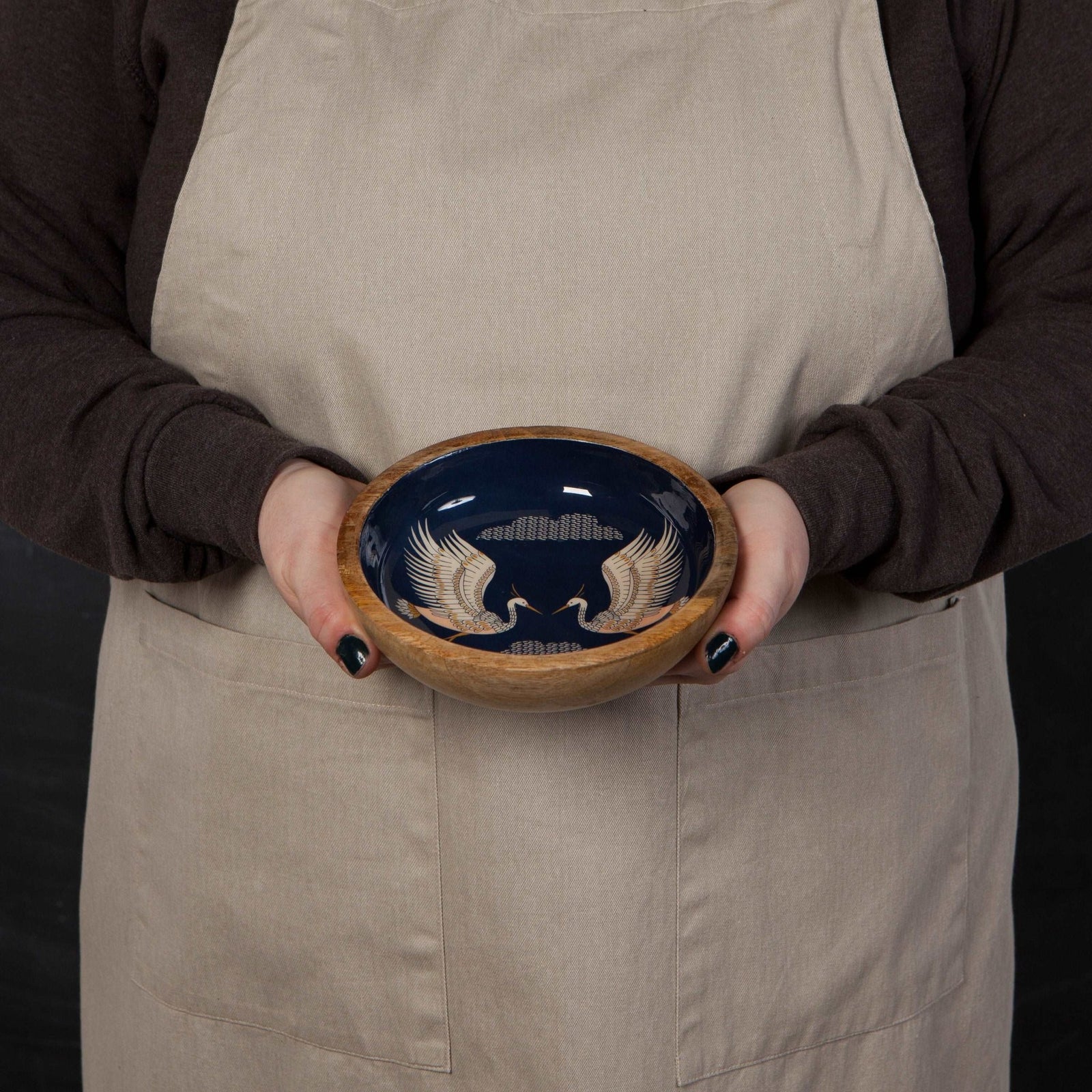 Flight Of Fancy Mango Wood Shallow Bowl