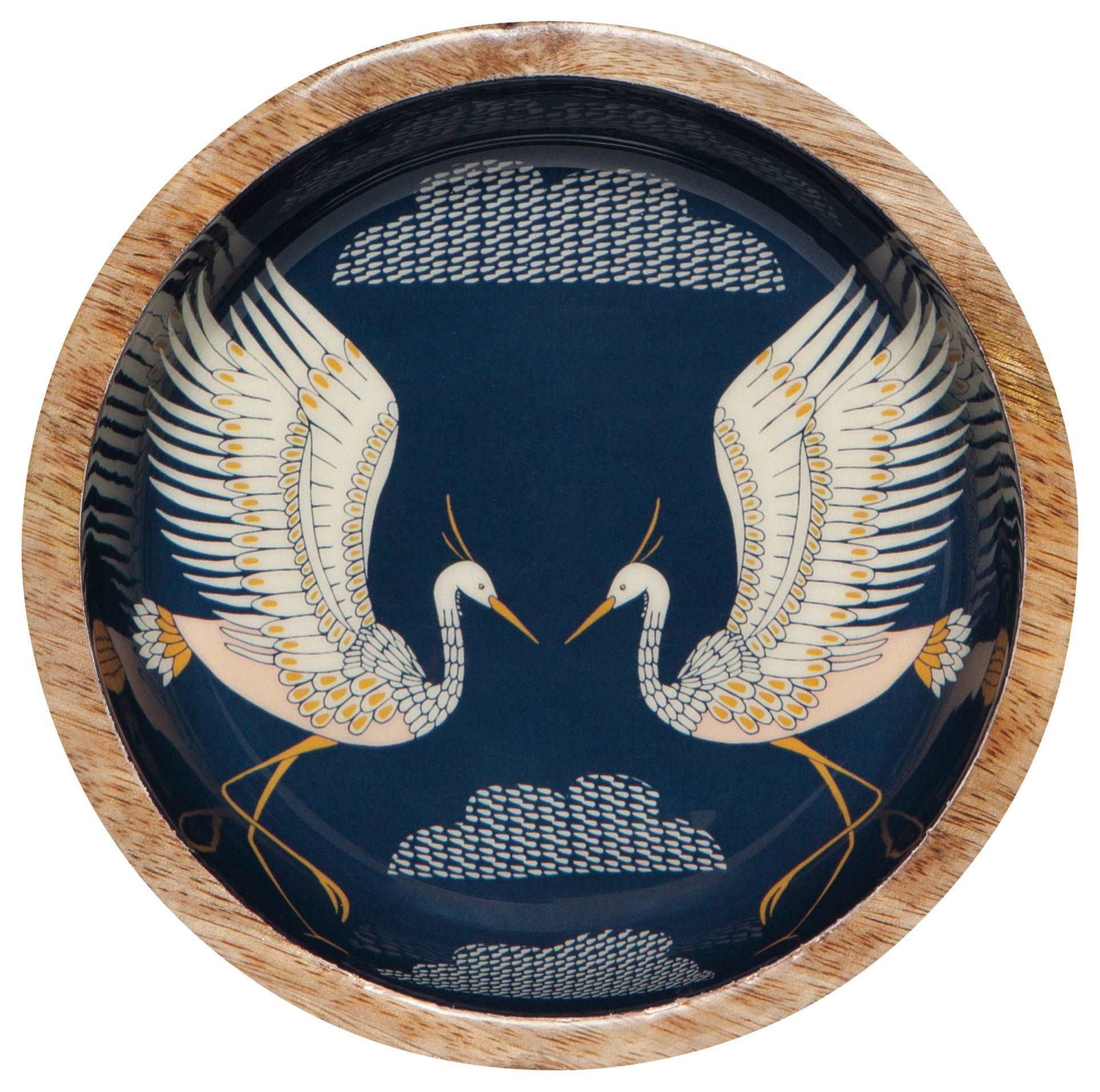 Flight Of Fancy Mango Wood Shallow Bowl