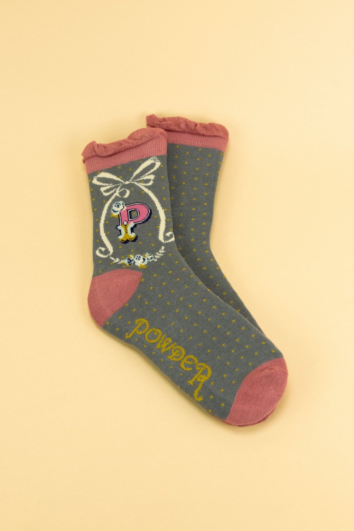 Women Letter Ankle Socks - P
