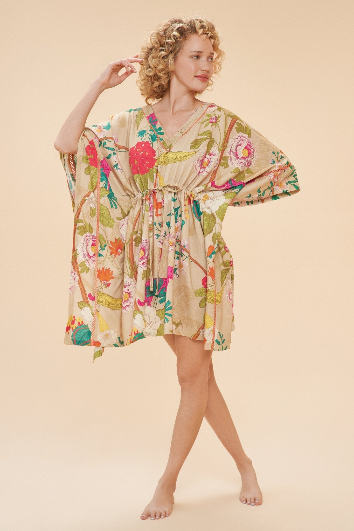 Beach Cover Up - Tropical Flora & Fauna
