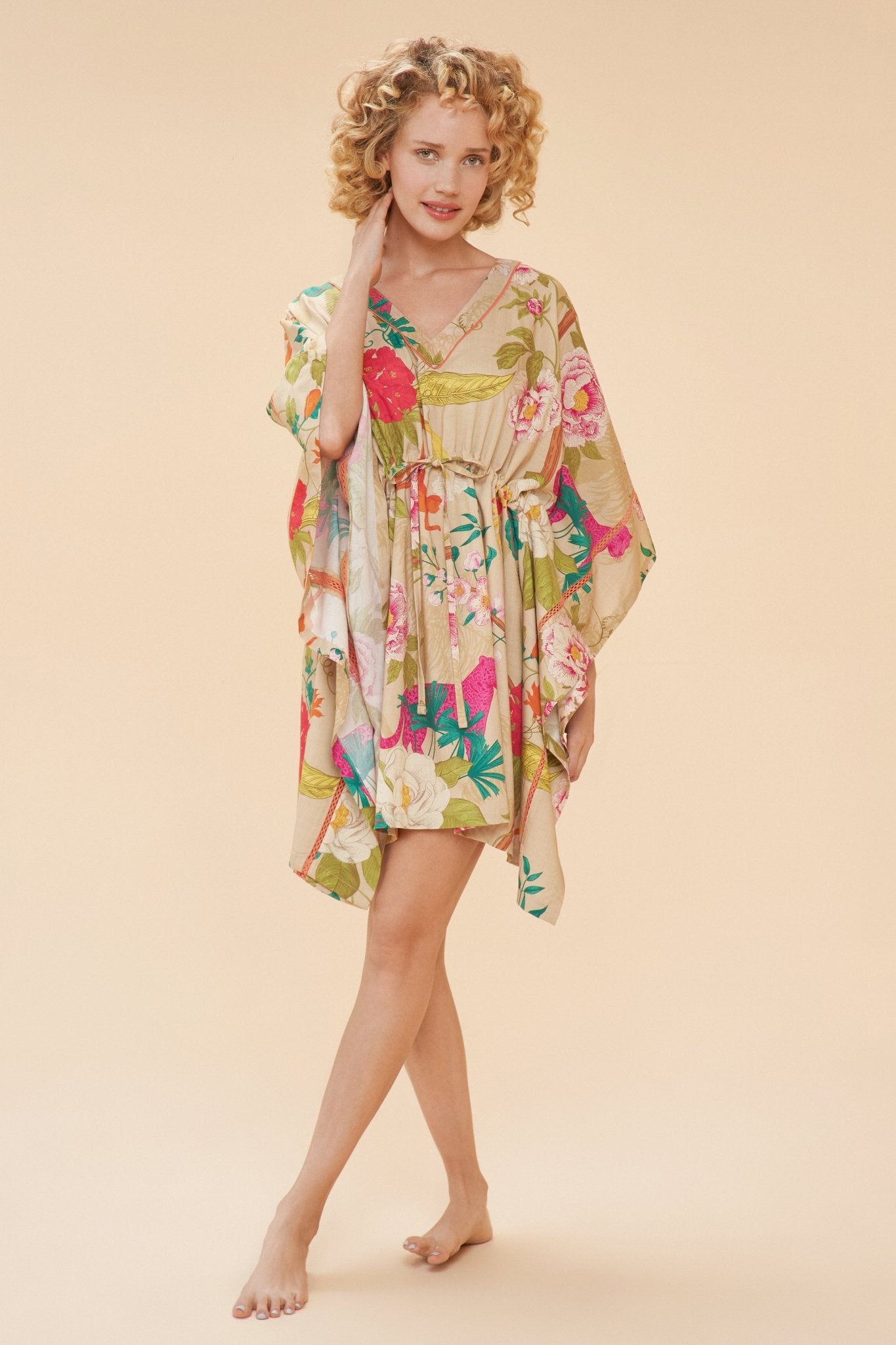 Beach Cover Up - Tropical Flora & Fauna