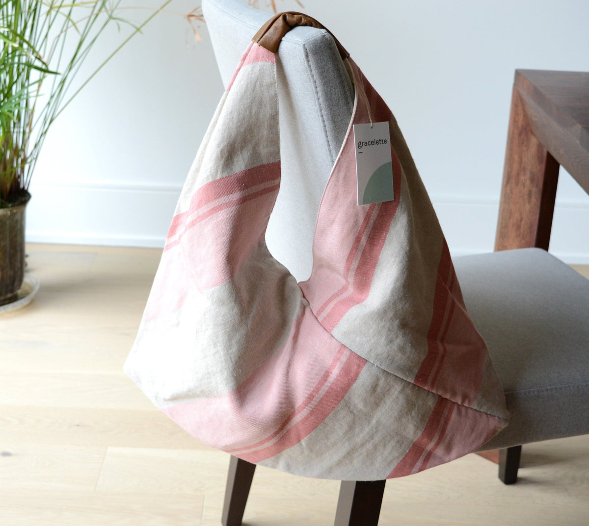 Triangle Bag - Pink Stripes