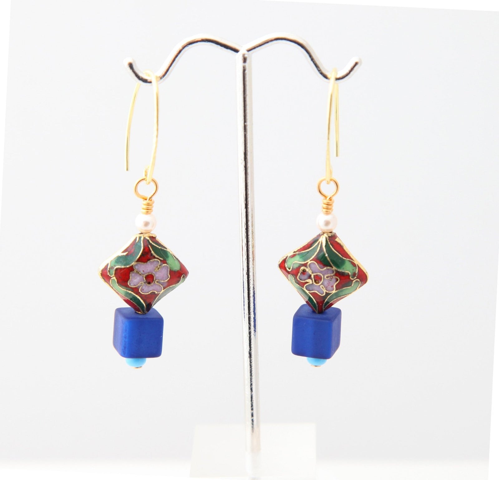 Floral Cloisonné Earrings