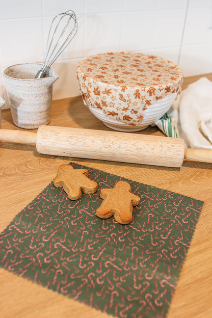 Beeswax Food Wrap Set - Gingerbread