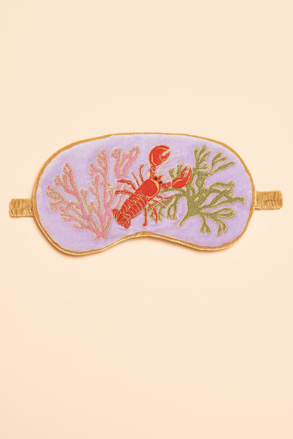 Luxury Lavender Velvet Eye Mask - Lobster Buddies, Lavender