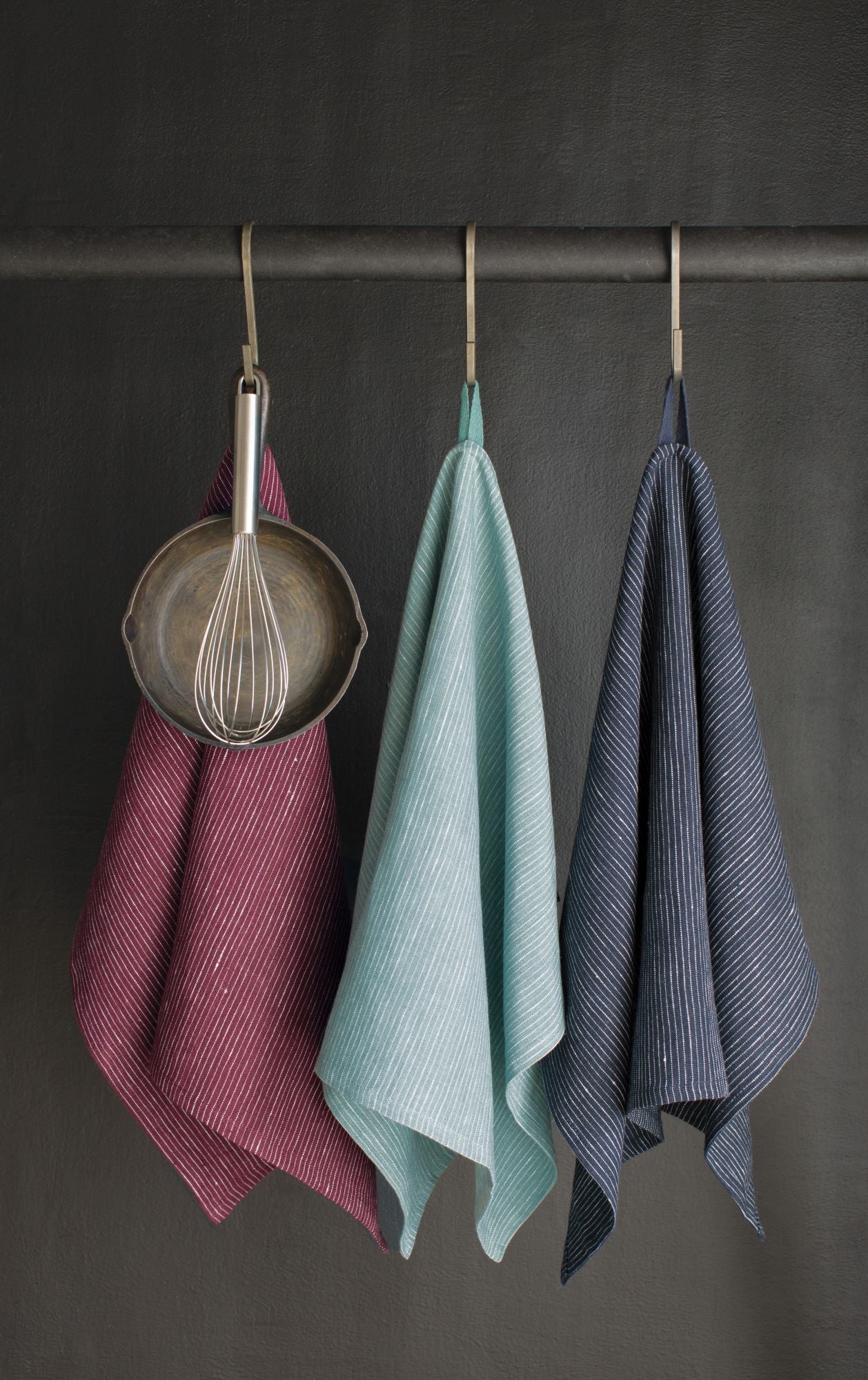 Pinstripe Linen Dishtowel - Clay