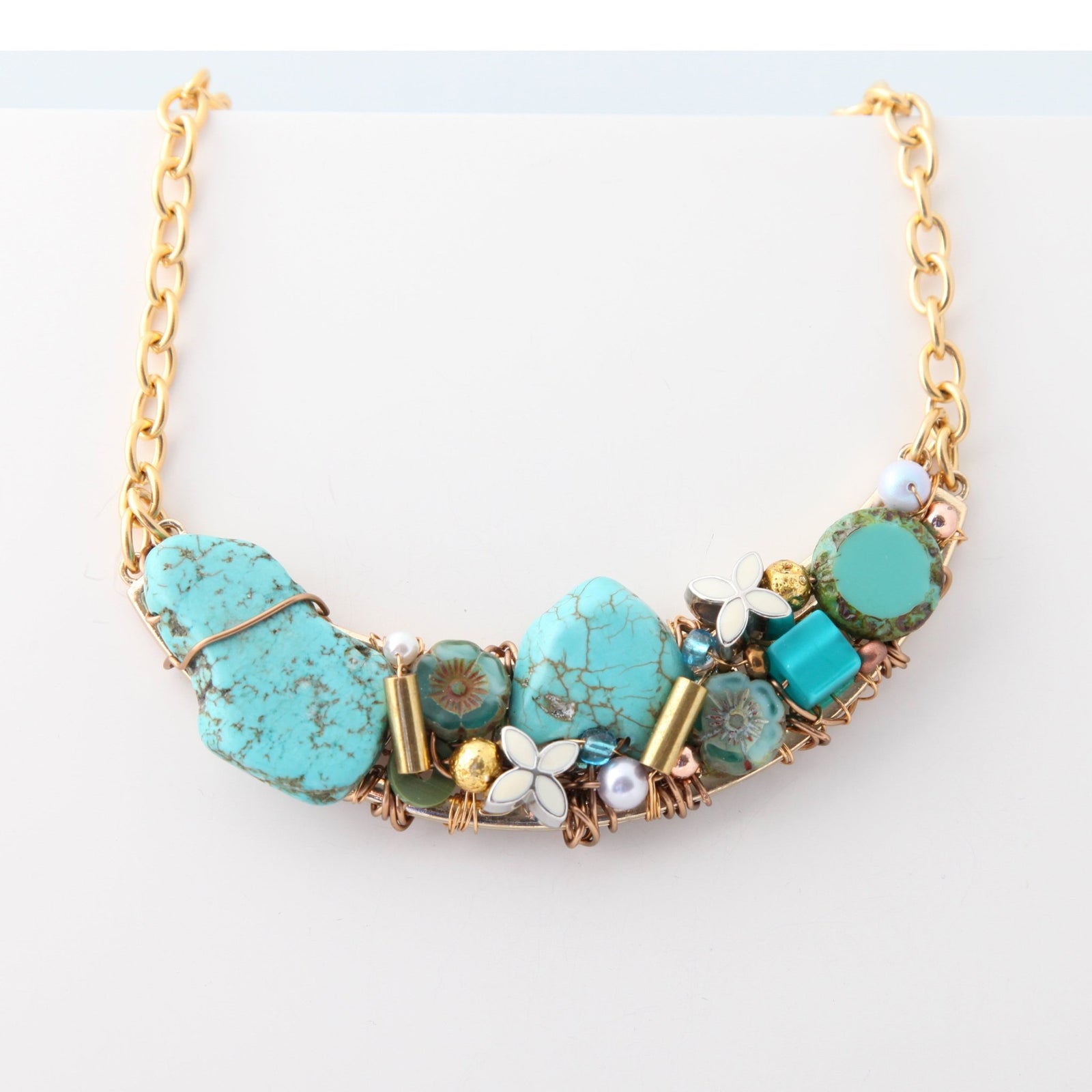 Almond Blossom Crescent Necklace
