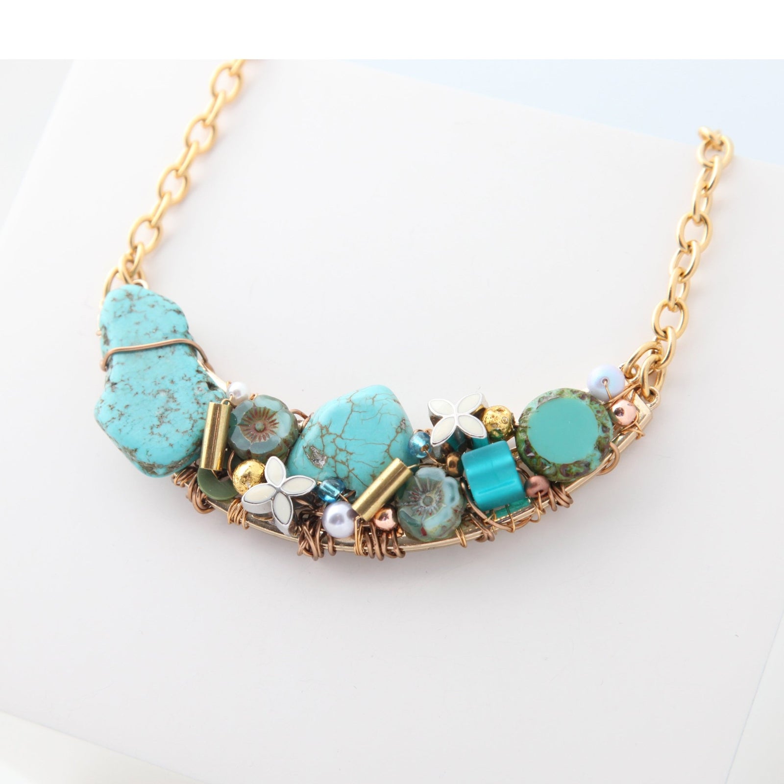 Almond Blossom Crescent Necklace