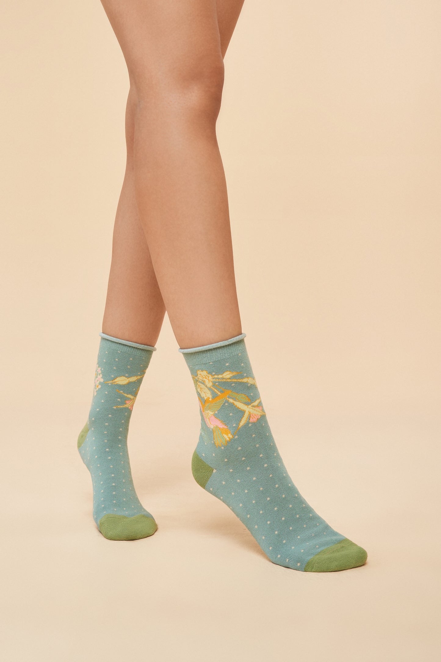 Ladies Ankle Socks - Hummingbird Aqua