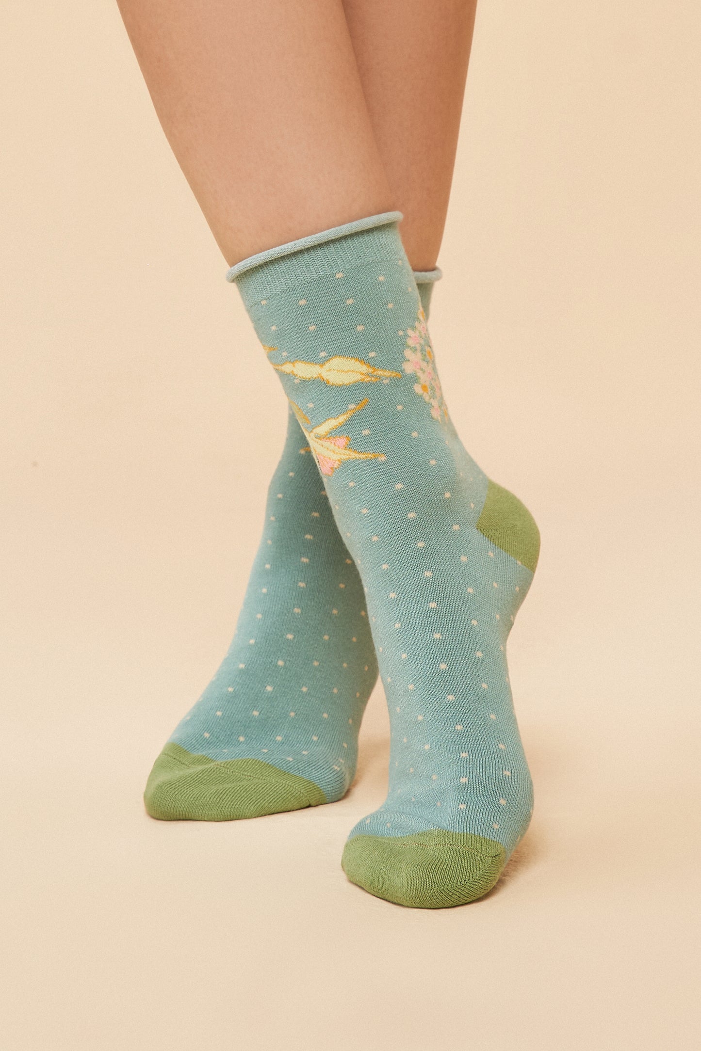 Ladies Ankle Socks - Hummingbird Aqua