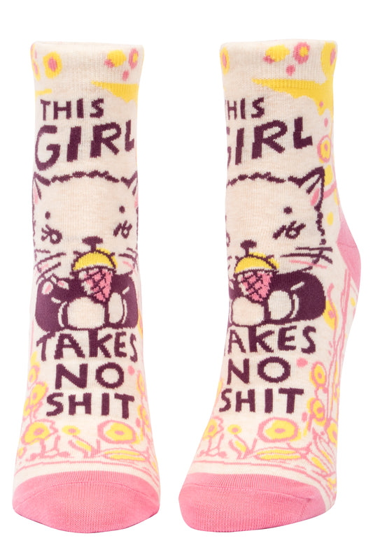 Women's Ankle Socks - Girl Takes No Sh**