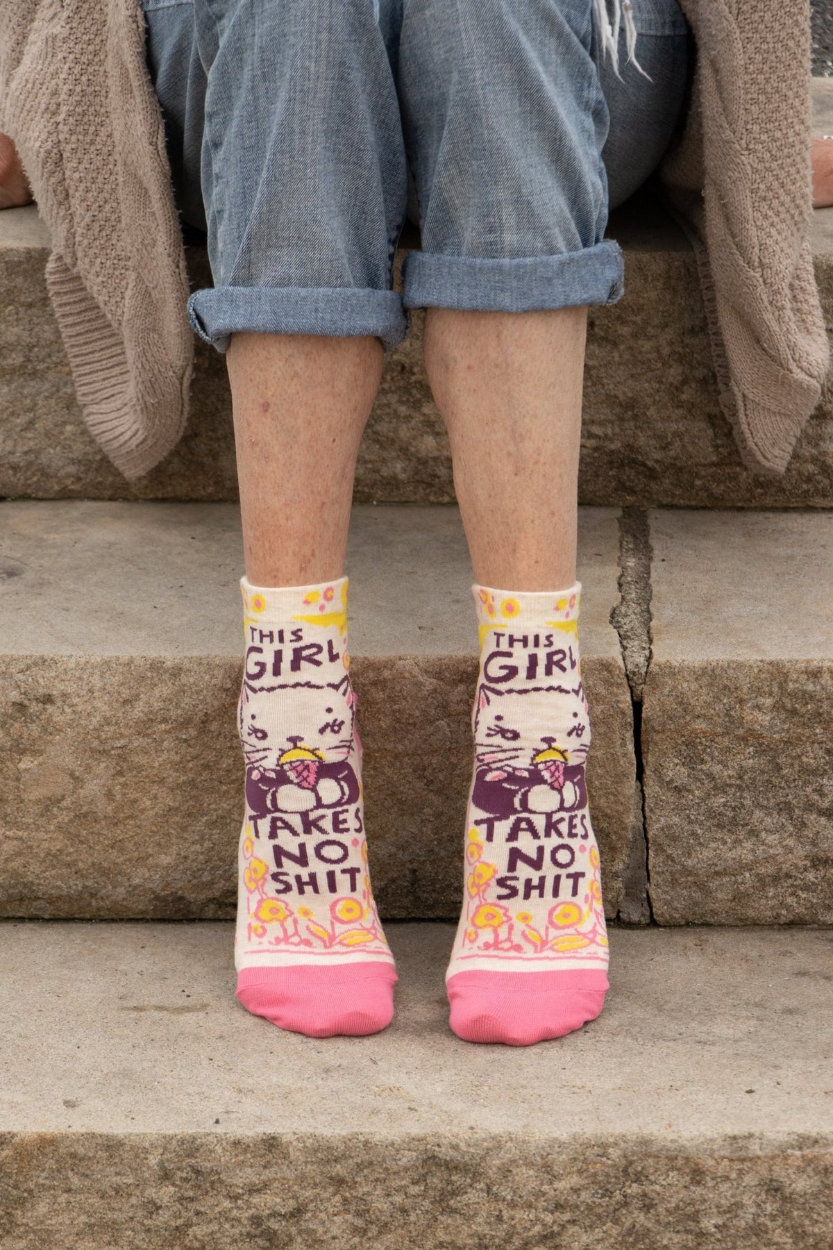 Women's Ankle Socks - Girl Takes No Sh**