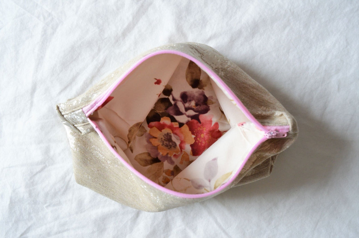 Large Zipper Pouch - Beige