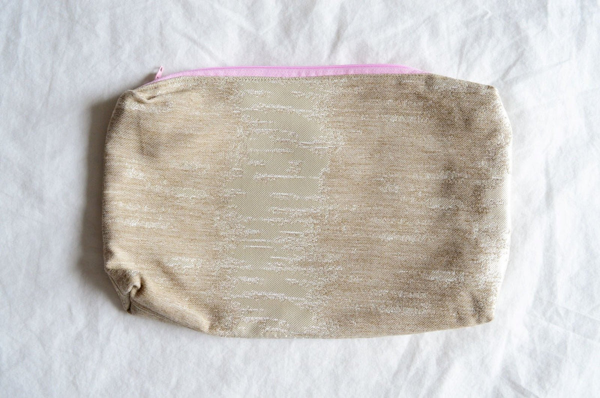 Large Zipper Pouch - Beige