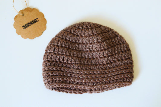 Baby Crochet Beanie - Brown