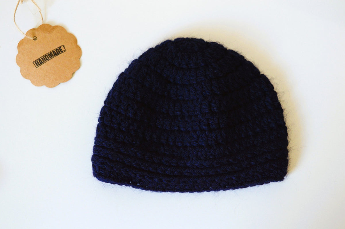 Baby Crochet Beanie - Navy