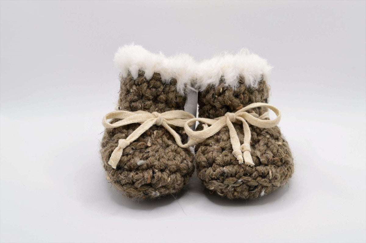 Cozy Baby Booties - Brown
