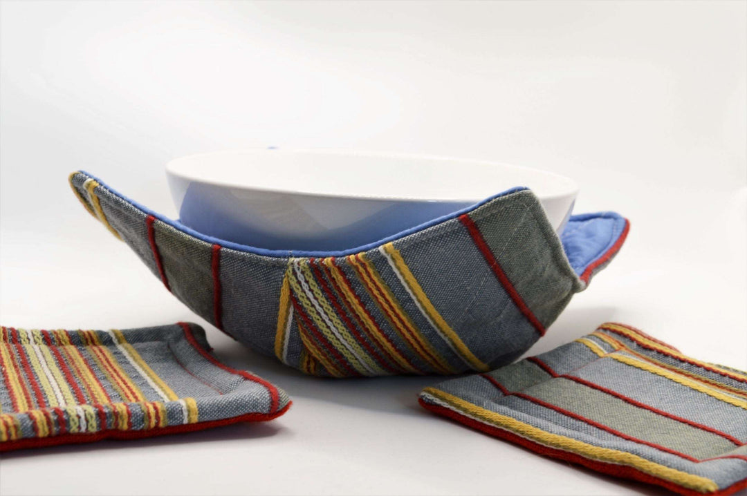 Bowl Cozy and Coaster Set - Stripes