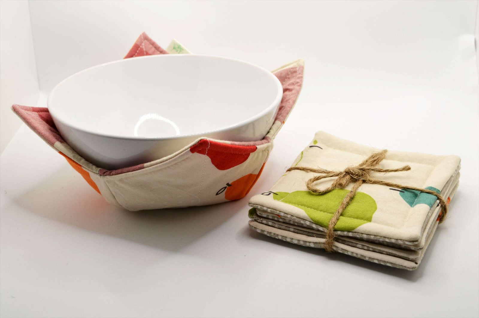 Bowl Cozy and Coaster Set - Pears