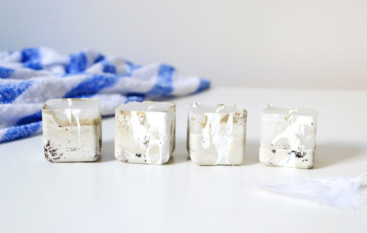 Mini Cube Candles - White
