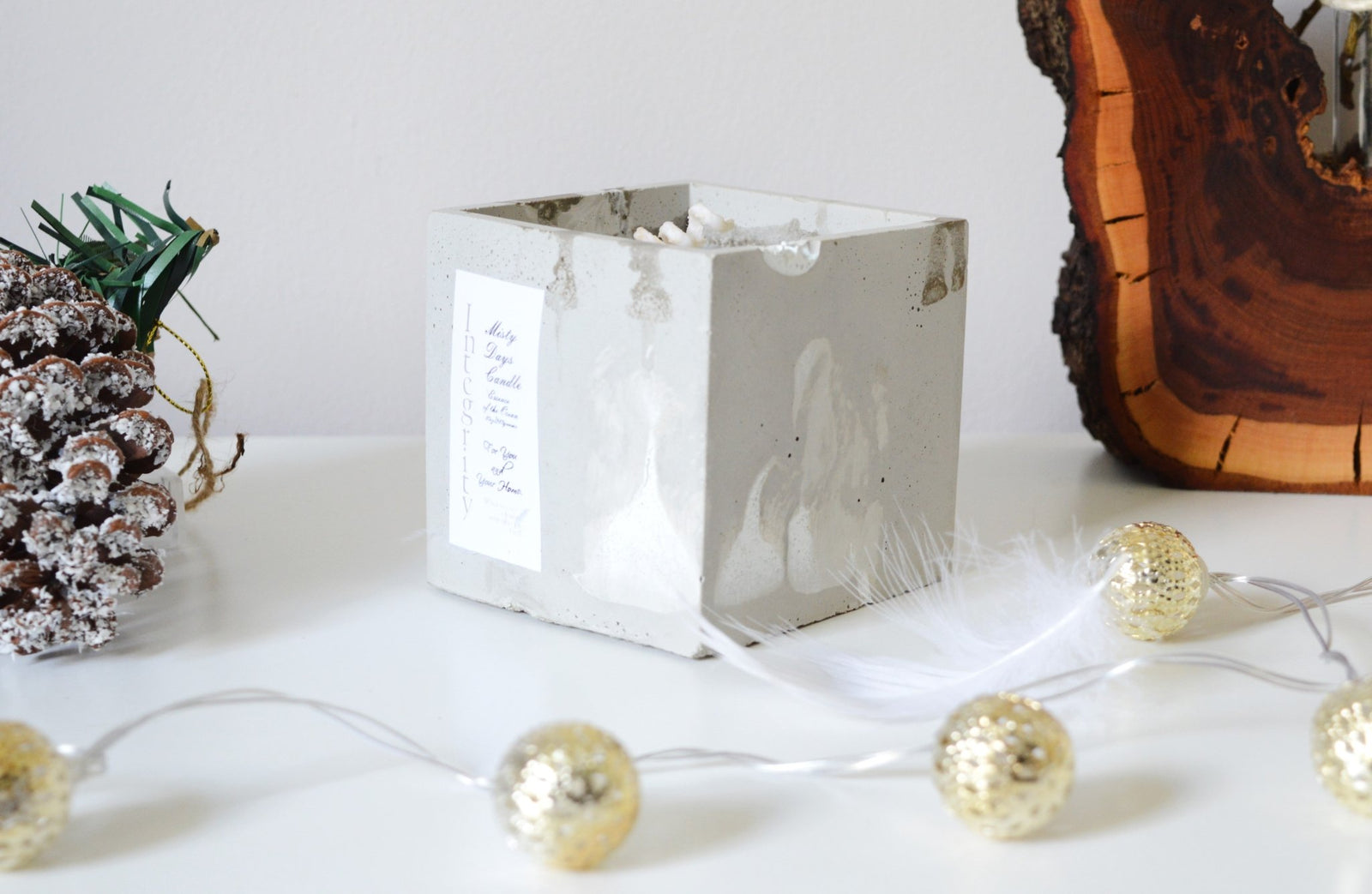 Square Candle - White