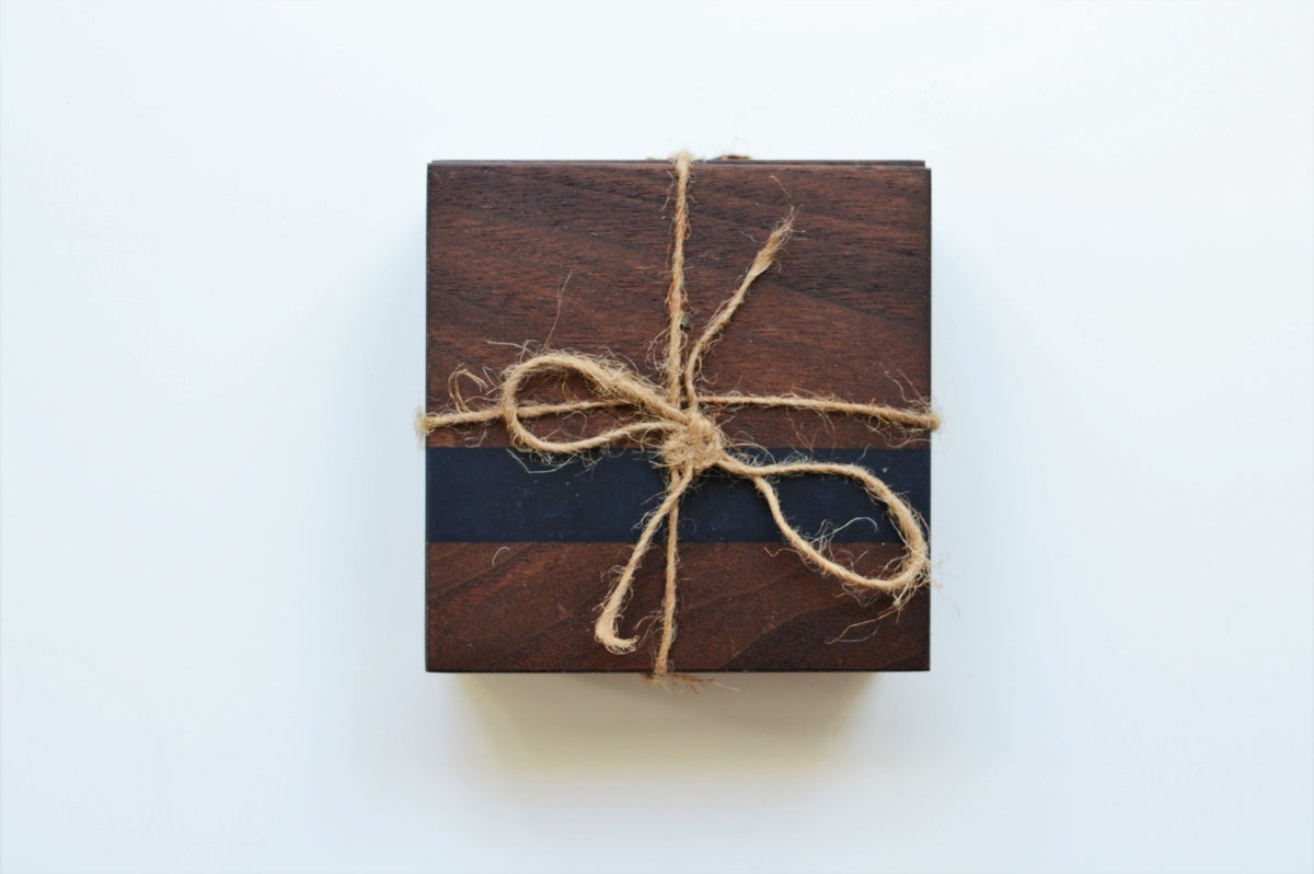 Walnut/Black Epoxy Wood Coasters