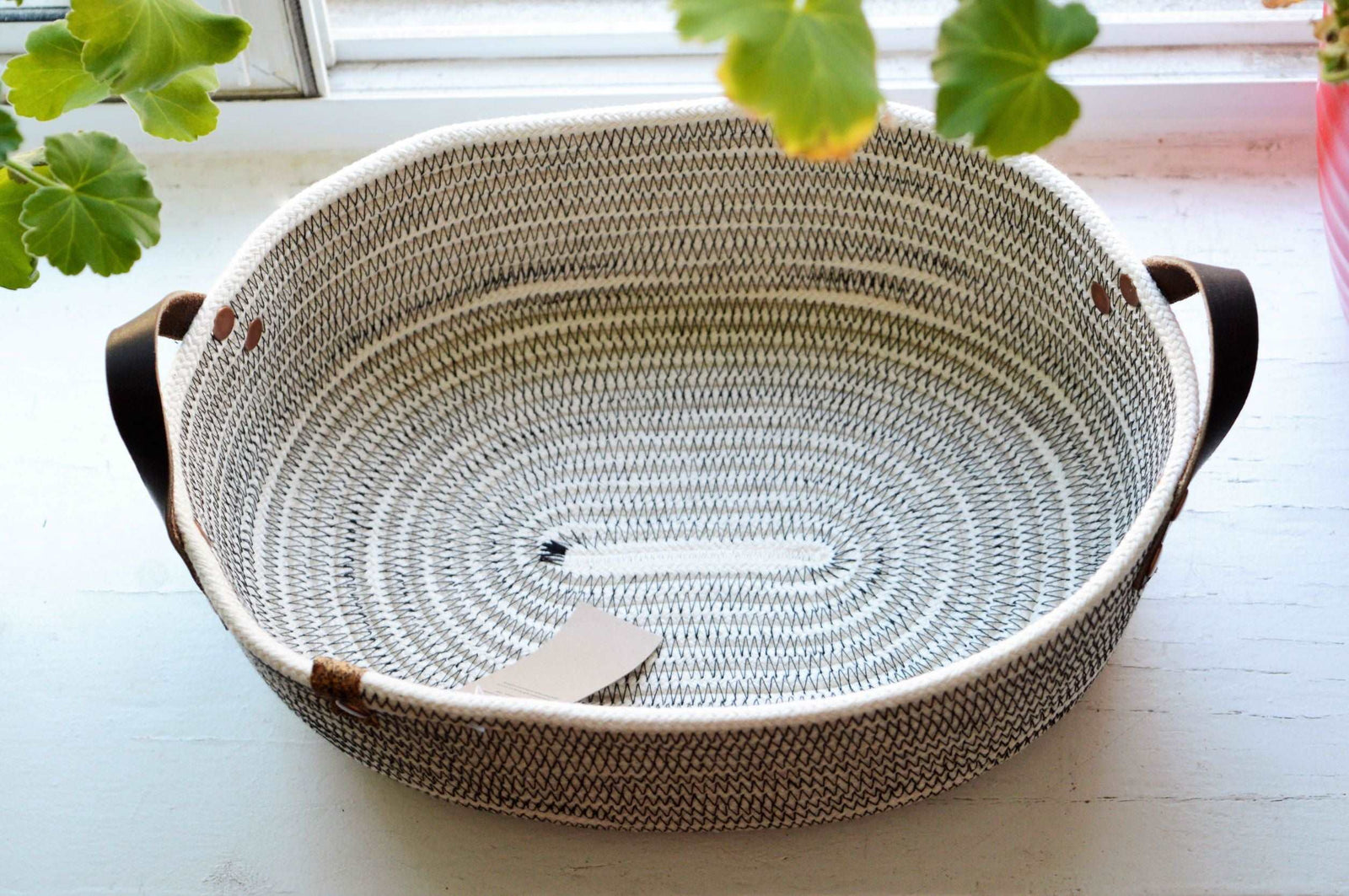 Cotton Rope Basket - Black Stitch