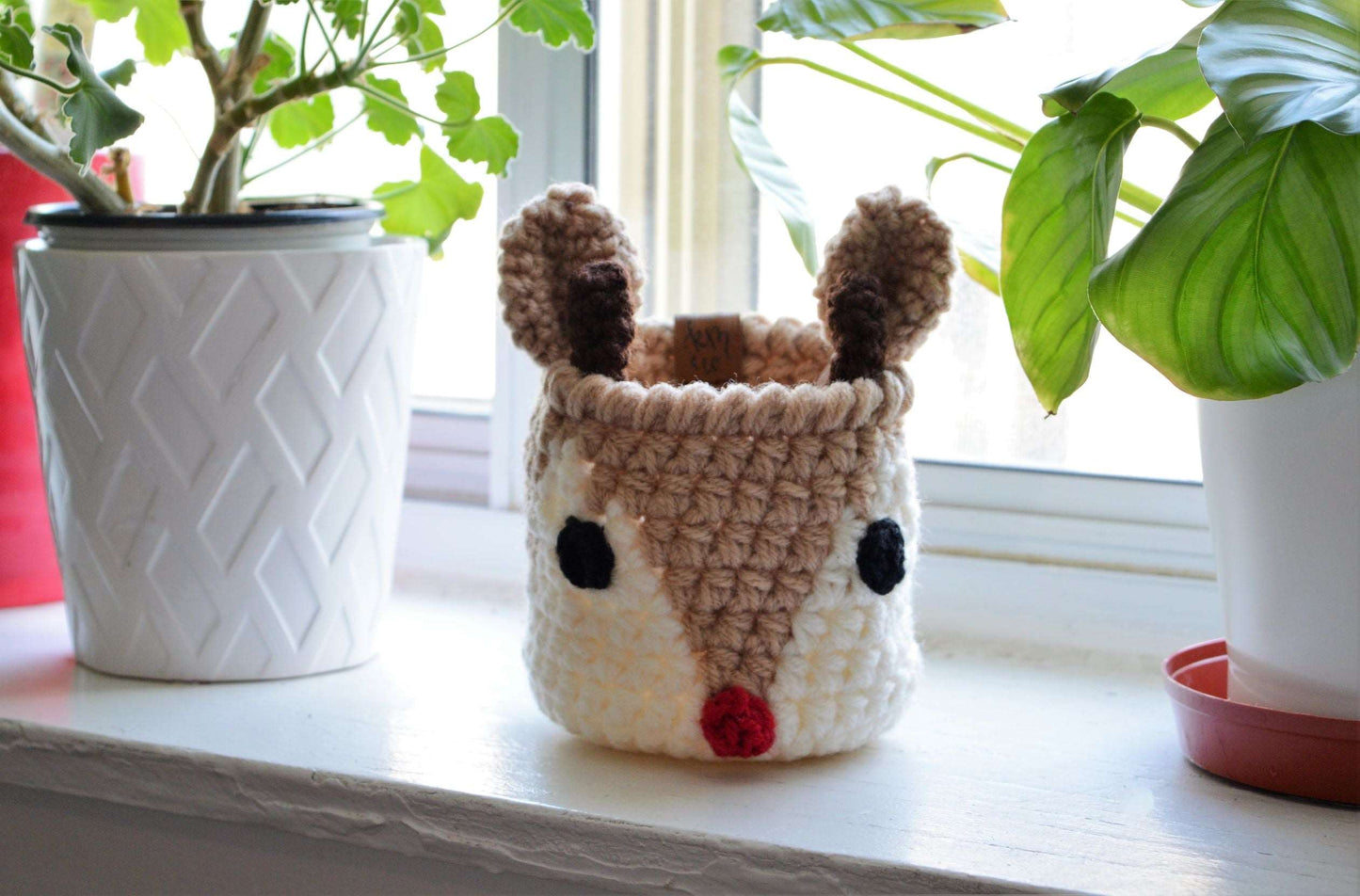 Cotton Reindeer Baskets Knitterme and Company