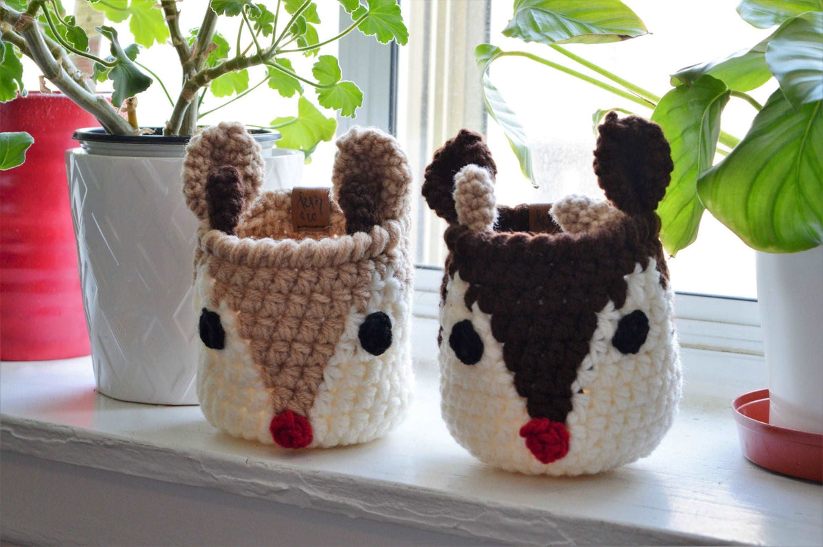 Cotton Reindeer Baskets